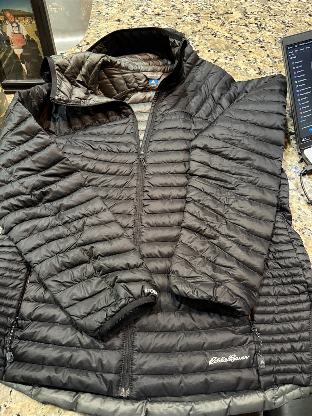 Eddie Bauer Black Quilted Packable Jacket